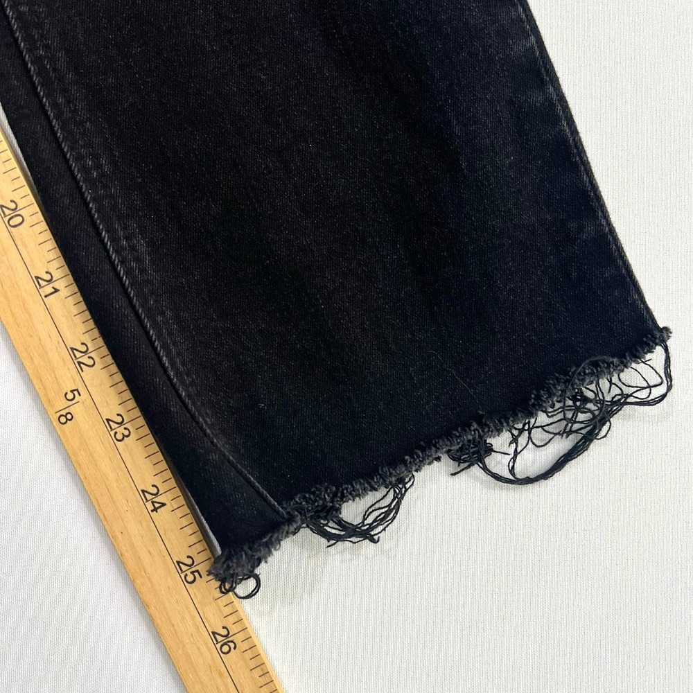 Vervet Blue Jeanne High Rise Crop Straight Jeans Black Distressed Womens Size 30 - Picture 8 of 15